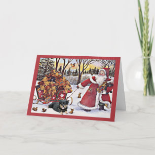 Osos de Santa de la tarjeta de Navidad de