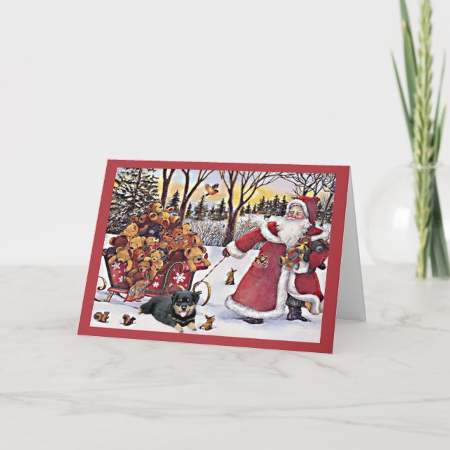 Osos de Santa de la tarjeta de Navidad de (Anverso)