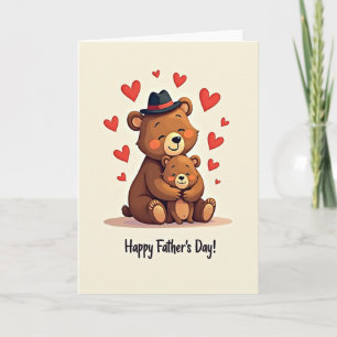 Osos de tarjeta del día del padre floral