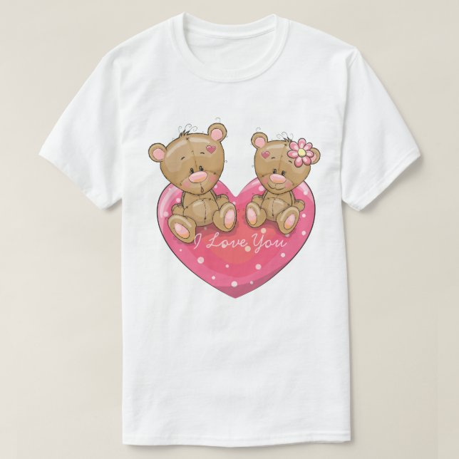 Osos en la camiseta de amor (Diseño del anverso)