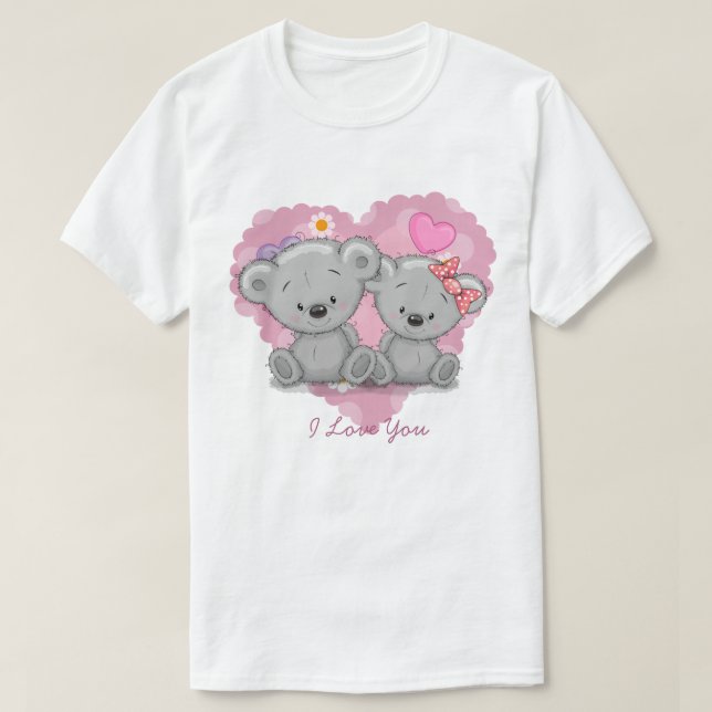 Osos en la camiseta de amor (Diseño del anverso)