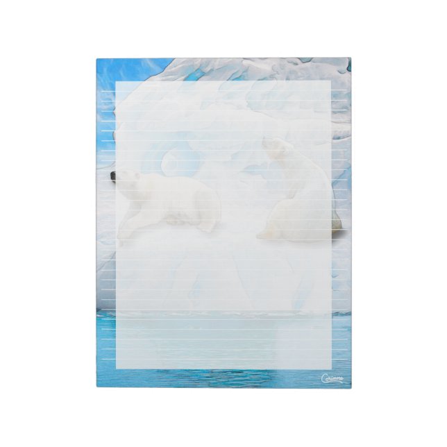 Osos glaciares laminados - Bloc de notas de 11" x  (Lado Izquierdo)