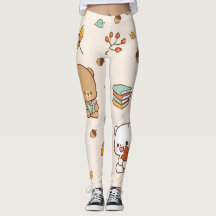 osos lindos con leggings de libros