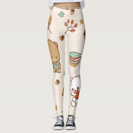 osos lindos con leggings de libros