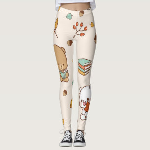 osos lindos con leggings de libros