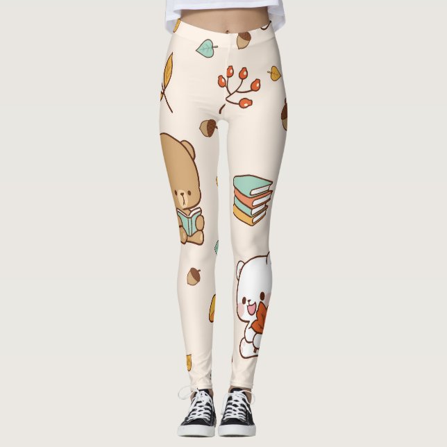 osos lindos con leggings de libros (Anverso)