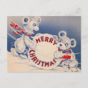 Osos Lindos Vintage Snowball Feliz Navidad 