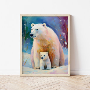 Osos Polares Invernales Nevados Arte Moderno