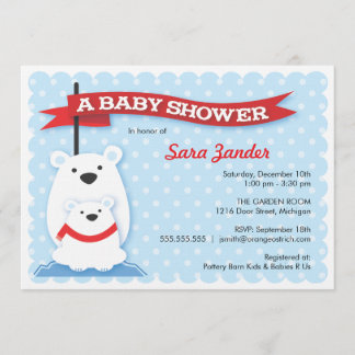 Osos polares| Invitaciones a la ducha para bebés d