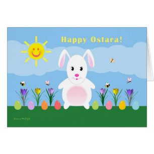 Ostara feliz - equinoccio vernal - conejo en