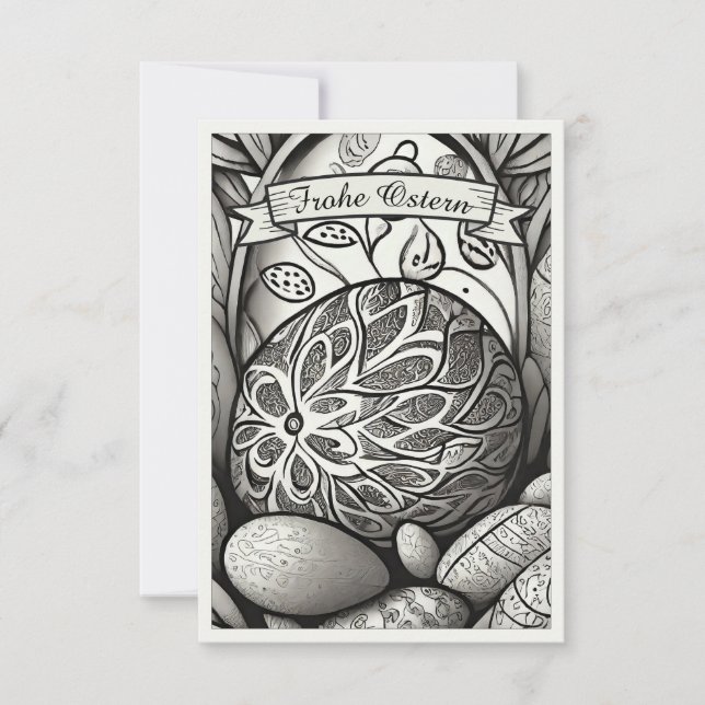 Ostermotiv monocromo Personalizado mit Ostereier 9 (Anverso)