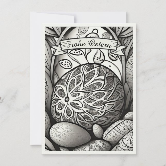 Ostermotiv monocromo Personalizado mit Ostereier 9 (Anverso)