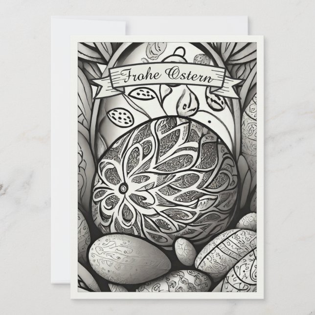 Ostermotiv monocromo Personalizado mit Ostereier 9 (Anverso)