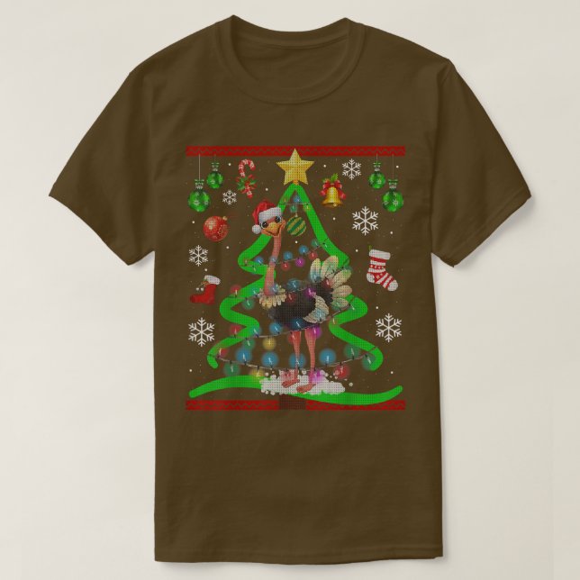 Ostrich Christmas Tree Ostriches Ugly Xmas Sweater (Diseño del anverso)
