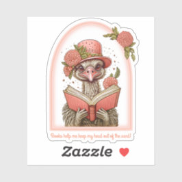 Ostrich leyendo un Pegatina de vinilo de corte Per