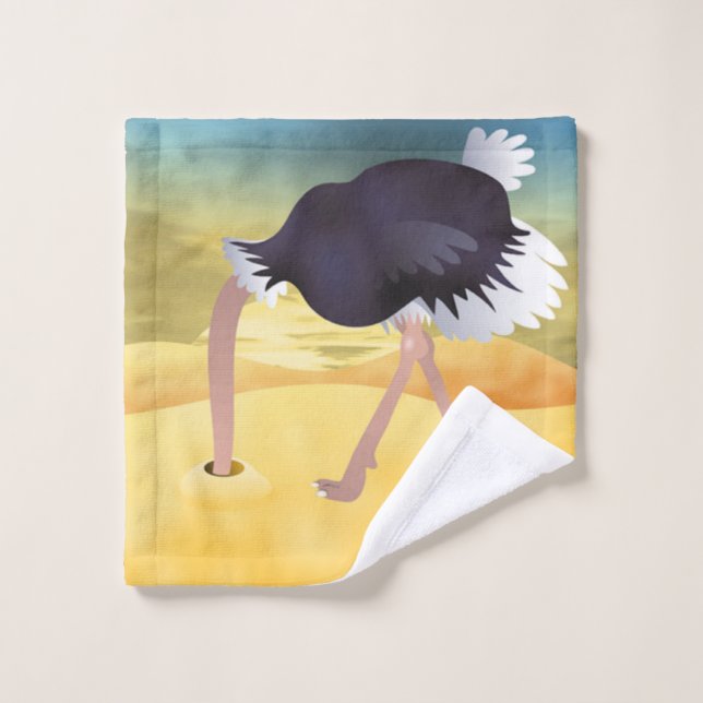Ostrich personalizado Con Cabeza En Arena (Toallita)