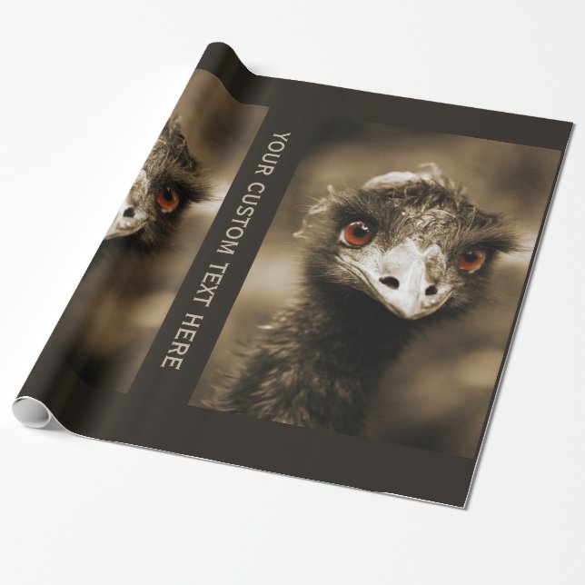 Ostriches Aspecto papel de envoltura personalizado (Desenrollado)