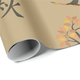 Otoño (秋) Hojas de árbol de otoño Papel de envolve