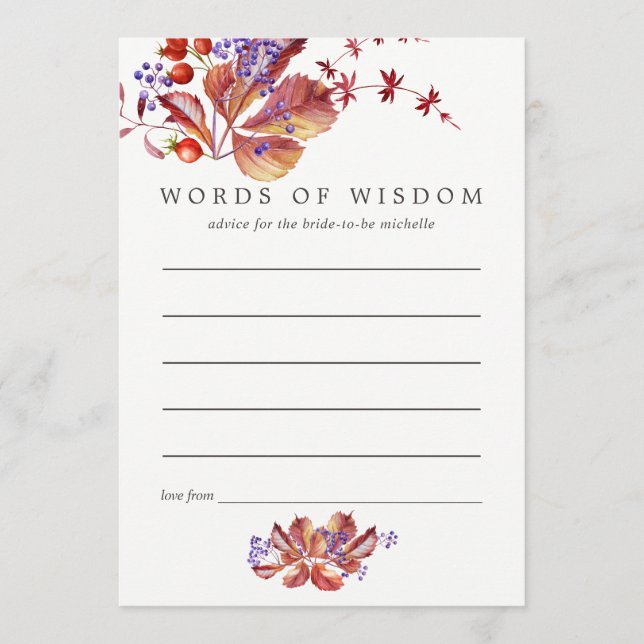 Otoño - Acuarela Caída Acuática Consejo de Ducha B (Anverso)