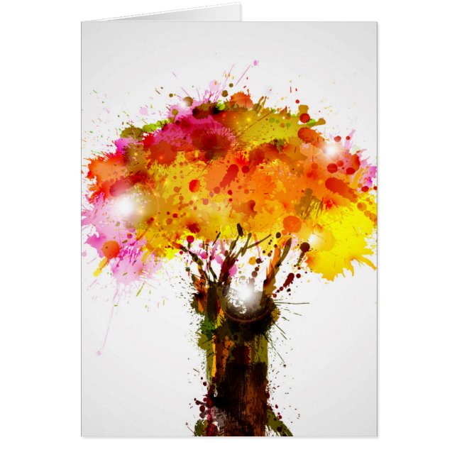 Otoño Árbol abstracto formado por bloques (Frente)