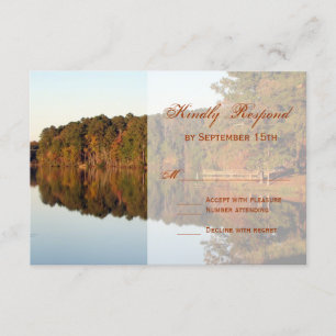Otoño Árboles otoñales deja tarjetas RSVP de bodas