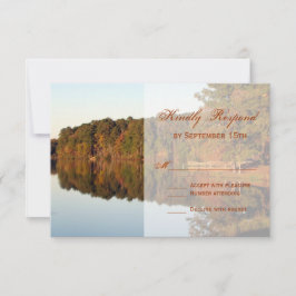 Otoño Árboles otoñales deja tarjetas RSVP de bodas