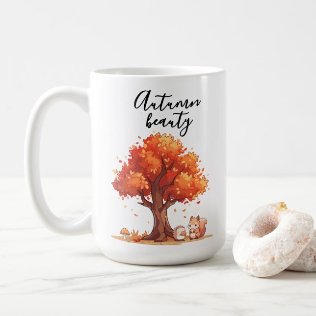 Otoño Bella taza de café (Con donut)