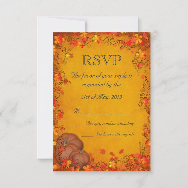 Otoño Boda Bliss RSVP (Anverso)