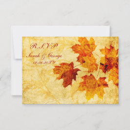 otoño boda marrón otoño rsvp estándar 3.5 x 5