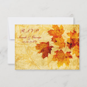 otoño boda marrón otoño rsvp estándar 3.5 x 5