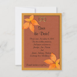 Otoño Boda otoño guardar la tarjeta de fecha
