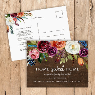 Otoño Boho florece nueva dirección Invitación en m