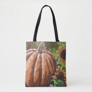 Otoño, bolso de tela robusta de calabaza.