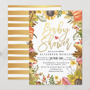 Otoño Cae Maple deja tarjetas Baby Shower de calab