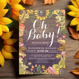 Otoño Cae Maple deja tarjetas Baby Shower de calab