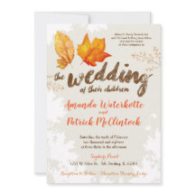 Otoño Cae Sale Invitación a la Boda Acuática