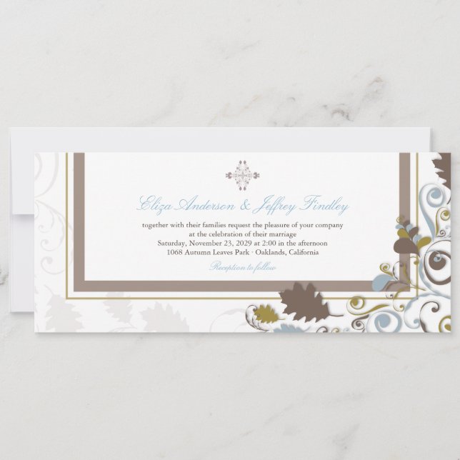 Otoño Cae Sale Invitación De Boda De Swirls (Anverso)
