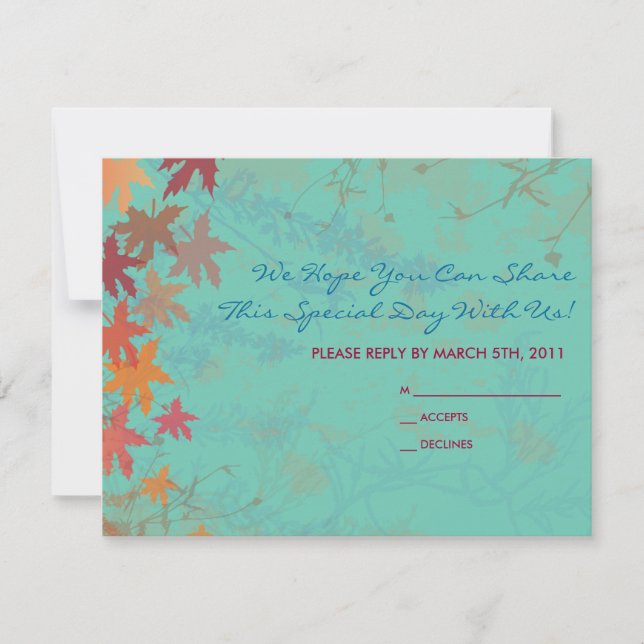 Otoño Cae Sale La TARJETA DE RESPUESTA Bat Mitzvah (Anverso)