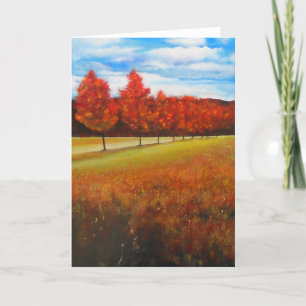 Otoño Caída Arte De Pintura Acrílica   Tarjetas de