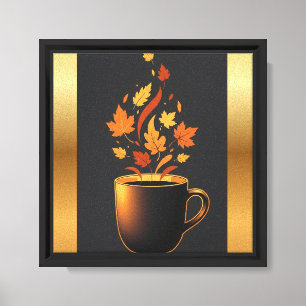 Otoño Coffee Mug Wall Art - Otoño deja lienzo en