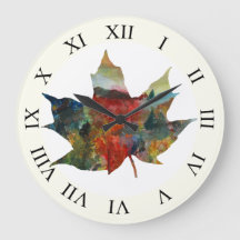 Otoño Colorido, Reloj de Pared de Arte de Hoja