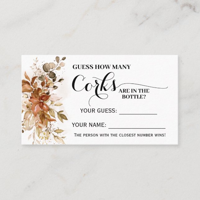 Otoño Cuántos Corks caen tarjeta de juego de ducha (Anverso)