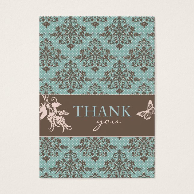 Otoño Damask TY Notecard C2 (Frente)