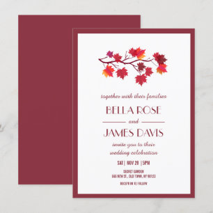 Otoño de Borgoña deja invitaciones de matrimonio