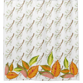 Otoño de fiesta en una cortina de ducha