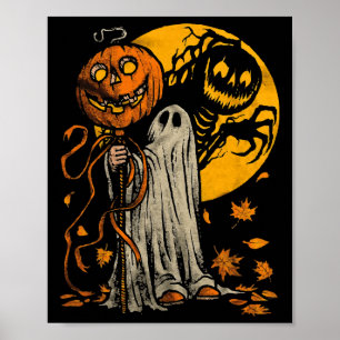 Otoño de la calabaza de Halloween deja arte gráfic