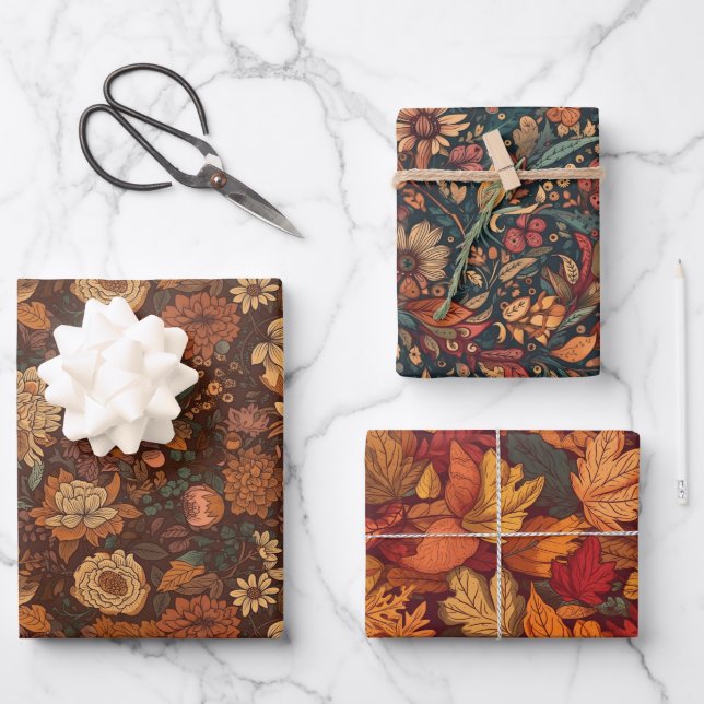 Otoño de octubre hojas y flores (Anverso)