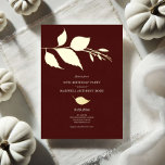 Otoño deja 50 invitaciones de cumpleaños<br><div class="desc">Celebra su hito con nuestras elegantes invitaciones de cumpleaños número 50, perfectas para una reunión de adultos en la temporada de otoño. Con un rico fondo rojo burdeos y un borde único de hojas de otoño en Relieve metalizado dorado, estas invitaciones combinan simplicidad con sofisticación moderna. Los detalles del evento...</div>
