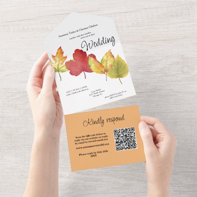 Otoño deja a todos en una invitación de matrimonio (desgarro)