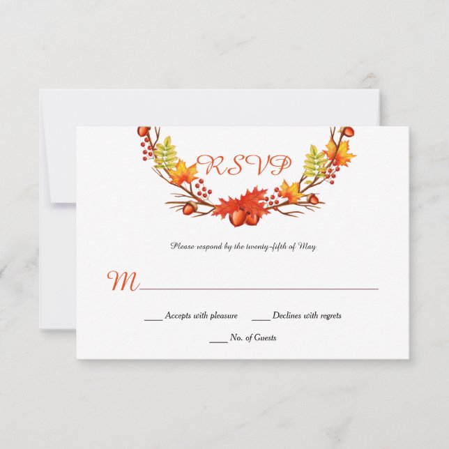 Otoño deja Berries Vines RSVP (Anverso)